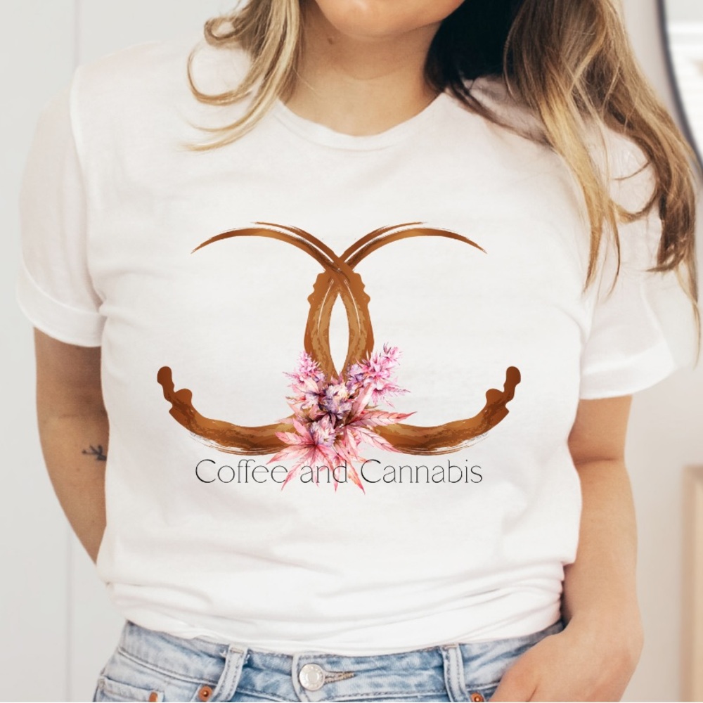 Coffee & Cannabis Graphic Tee – 100% Cotton, Unisex Sizing S-M-L-XL